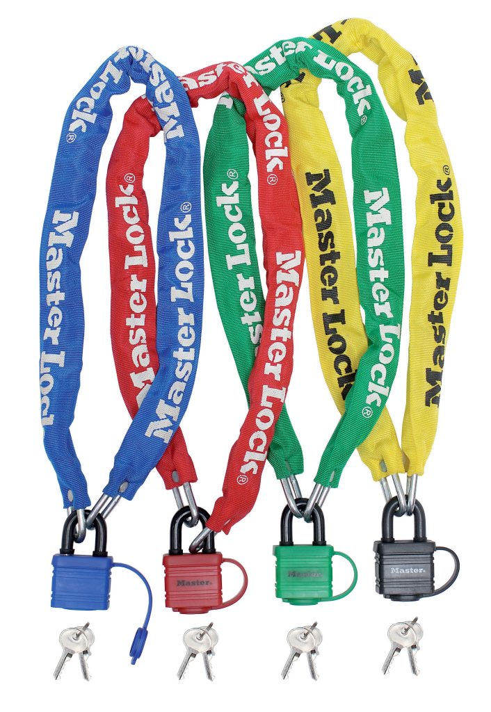 Kæde med nyloncover og hængelås – Ø6 mm – 900 mm Kæde med nyloncover og hængelås – Ø6 mm – 900 mm