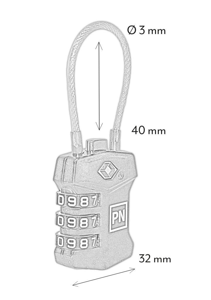 Hængelås 32 mm – TSA godkendt – Kodelås – Sort