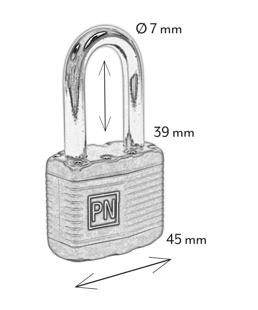 Hængelås 45 mm – Heavy Duty – 5 stifter